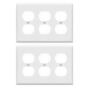 Enerlites Duplex Receptacle Three-Gang Wall Plate